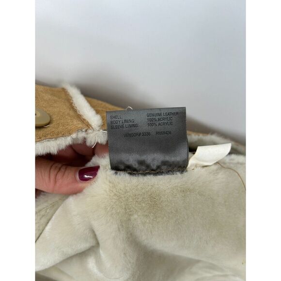 WILSONS LEATHER Maxima *Flawed Brown Leather Patchwork Boho Pennylane Coat Large - Picture 10 of 14